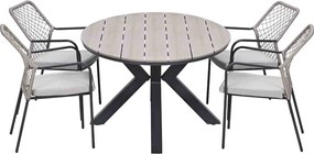 Garden Impressions Ross tuinset sand 5-delig - Tulli tuintafel 180x115 cm