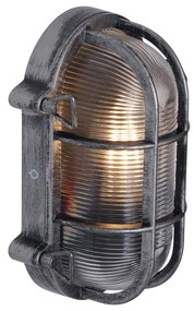 Buiten wandlamp zilver ovaal IP44 - Noutica