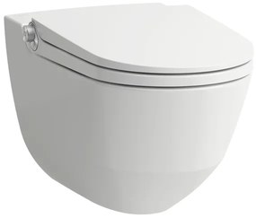 Laufen Cleanet RIVA Douche WC 35.5x60x41.5cm diepspoel incl. closetzitting met deksel en softclose keramiek Glans Wit H8206914000001