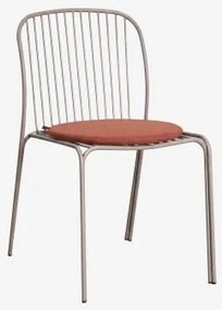 Set Van 2 Tuinstoelen Van Staal Anerina Moka Bruin & Terracota - Sklum