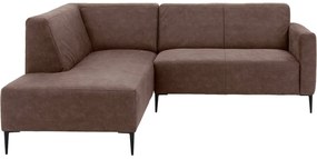 Goossens  Key West bruin, micro leer, 2-zits, modern design met ligelement links