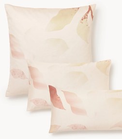 Katoensatijnen kussenhoes Marino met bloemenprint