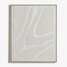 Decoratief Schilderij 80x100 Cm Met Gavina Textieltextuur Licht Zandbruin - Sklum