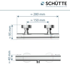 Schutte Los angeles thermostatische douchekraan chroom