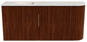 Mondiaz Joya DLux 90cm toiletmeubel ronding rechts ruby met wastafel faye links zonder kraangat ostra