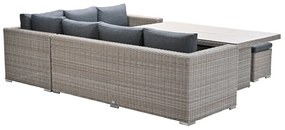 Garden Impressions Tennessee lounge dining set rechts 5-delig vintage willow - texfiber