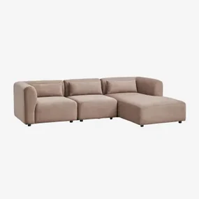 Fogler 3-delige Modulaire Chaise Longue-bank Rechts Corduroy Kameelbruin - Sklum