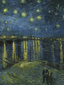 Kunstreproductie Starry night over the Rhône, Vincent van Gogh