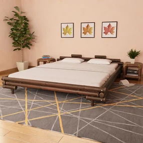 vidaXL Bedframe bamboe donkerbruin 180x200 cm