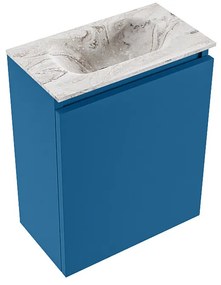 Mondiaz Ture DLux toiletmeubel 40cm jeans met wastafel glace midden zonder kraangat