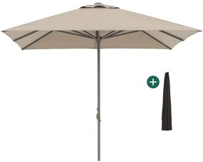 + 10% kassakorting | Parasol Shadowline Cuba | Inclusief hoes | Rechthoekig | 400x300cm | Met katrol | Bruin | Kees Smit Tuinmeubelen
