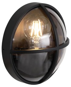 Buiten wandlamp zwart rond IP65 - Target Industriele / Industrie / Industrial E27 IP65 Buitenverlichting