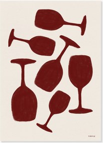 Poster Tara Royle - Abstract Wine Glasses