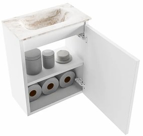 Mondiaz Ture DLux toiletmeubel 40cm talc met wastafel frappe midden zonder kraangat