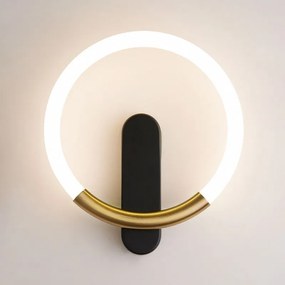 WANDLAMP LED LHJ068-W C BRUSH GOLD/BLACK