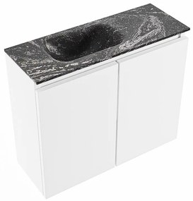 Mondiaz Ture DLux toiletmeubel 60cm talc met wastafel lava links met kraangat