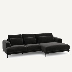 XL hoekbank rechts in chenille fluweel, MARSILE