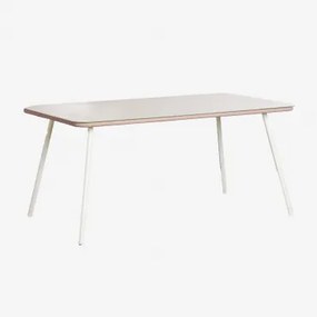Rectangular Eettafel 160x90 Cm Van Glas En Aluminium Arhiza Tapioca Beige - Sklum