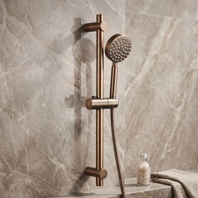 Saniclear Antique glijstangset met Vision handdouche verouderd messing