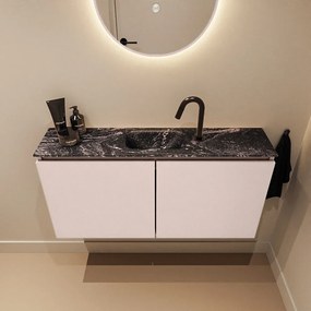 Mondiaz Ture DLux toiletmeubel 100cm rosee met wastafel lava midden met kraangat