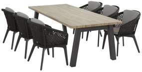 4 Seasons Outdoor Belize dining set met Derby tafel 240 cm  Tuinset    houtkleur weerbestendig