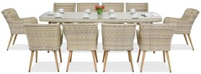 Exclusieve dining tuinset met grote tafel Córdoba voor 10 personen Garden Point zandkleur