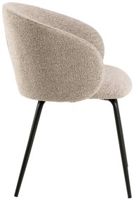 CLARA Beige Latte (stof Monza 60)/zwarte poten - MODERNE GESTOFFEERDE KUIPSTOEL VOOR WOONKAMER/EETKAMER/KANTOOR LOFT