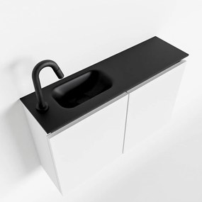 Mondiaz Ture 80cm toiletmeubel talc met wastafel urban links 1 kraangat