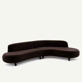 Fluwelen hoekbank, Rosebury, ontwerp Emmanuel Gallina