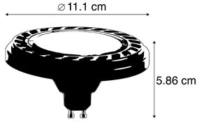 Set van 5 GU10 3-staps dimbare LED lamp AR111 8W 700 lm 2700K