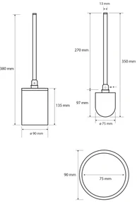 Sapho X-Round toiletborstel zwart