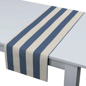 Dekoria Rechthoekige tafelloper collectie Quadro blauw-wit gestreept 40 x 130 cm