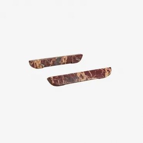 Set Van 2 Handgrepen Van Natuurlijk Steen Tinesla ↔︎ 32 & Rood Marmer Cherry Gold - Sklum
