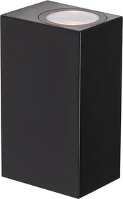 Moderne buiten wandlamp zwart kunststof 2-lichts - Baleno