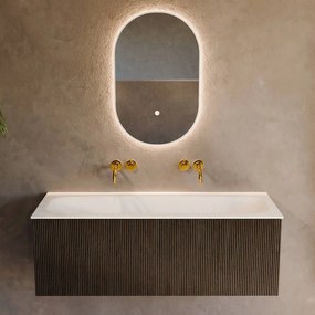 Mondiaz Kurve 120cm badmeubel shadow met 1 lade en wastafel big large midden zonder kraangat