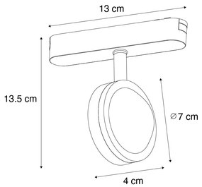 Moderne Spot / Opbouwspot / Plafondspot zwart voor railsysteem 1-fase incl. LED draai- en kantelbaar - Magnetic Lance Modern rond Binnenverlichting Lamp