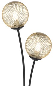 Moderne tafellamp zwart met goud 2-lichts - Athens Wire Landelijk G9 Binnenverlichting Lamp