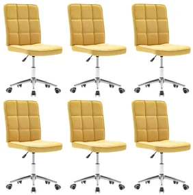 vidaXL Eetkamerstoelen 6 st stof geel