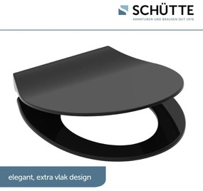 Schutte Presley dunne toiletzitting met softclose en quick release zwart