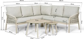 Hoek loungeset  Rope Taupe  Lifestyle Garden Furniture Biagio