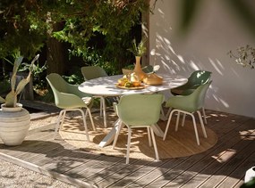 Hartman Le Soleil Element dining armstoel - Sage Green - Alu poot