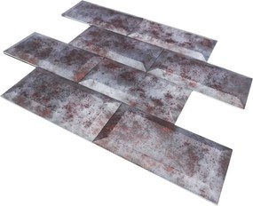 Zelfklevende Mozaïektegels Metaal | Subway 3D Grijs | 30,5×30,5 cm | Keuken, Bad &amp; WC