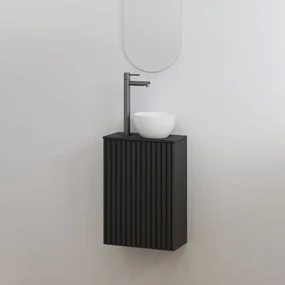 Best Design Mali ribbel toiletmeubel zwart mat
