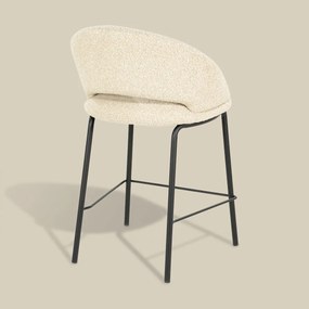 Barkruk Met Zwart Onderstel Beige