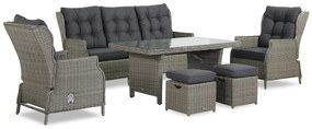 Dining Loungeset 7 personen Wicker Grijs  Garden Collections New Castle