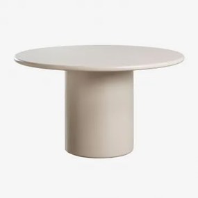 Ronde Eettafel In Mdf (ø130 Cm) Rodeo Tapioca Beige & Ø130 Cm - Sklum