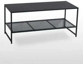 Rechthoekige Stalen Salontafel (100x40 Cm) Thura Zwarte Koolstof - Sklum