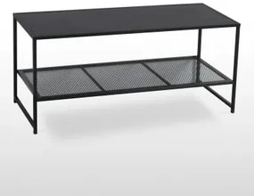 Rechthoekige Stalen Salontafel (100x40 Cm) Thura Zwarte Koolstof - Sklum