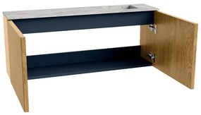 Mondiaz Joya DLux 100cm toiletmeubel oak met wastafel faye rechts zonder kraangat glace