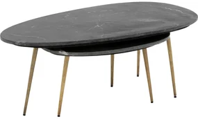 Goossens Salontafel Enzo ovaal, marmer zwart, elegant chic, 110 x 40 x 55 cm
